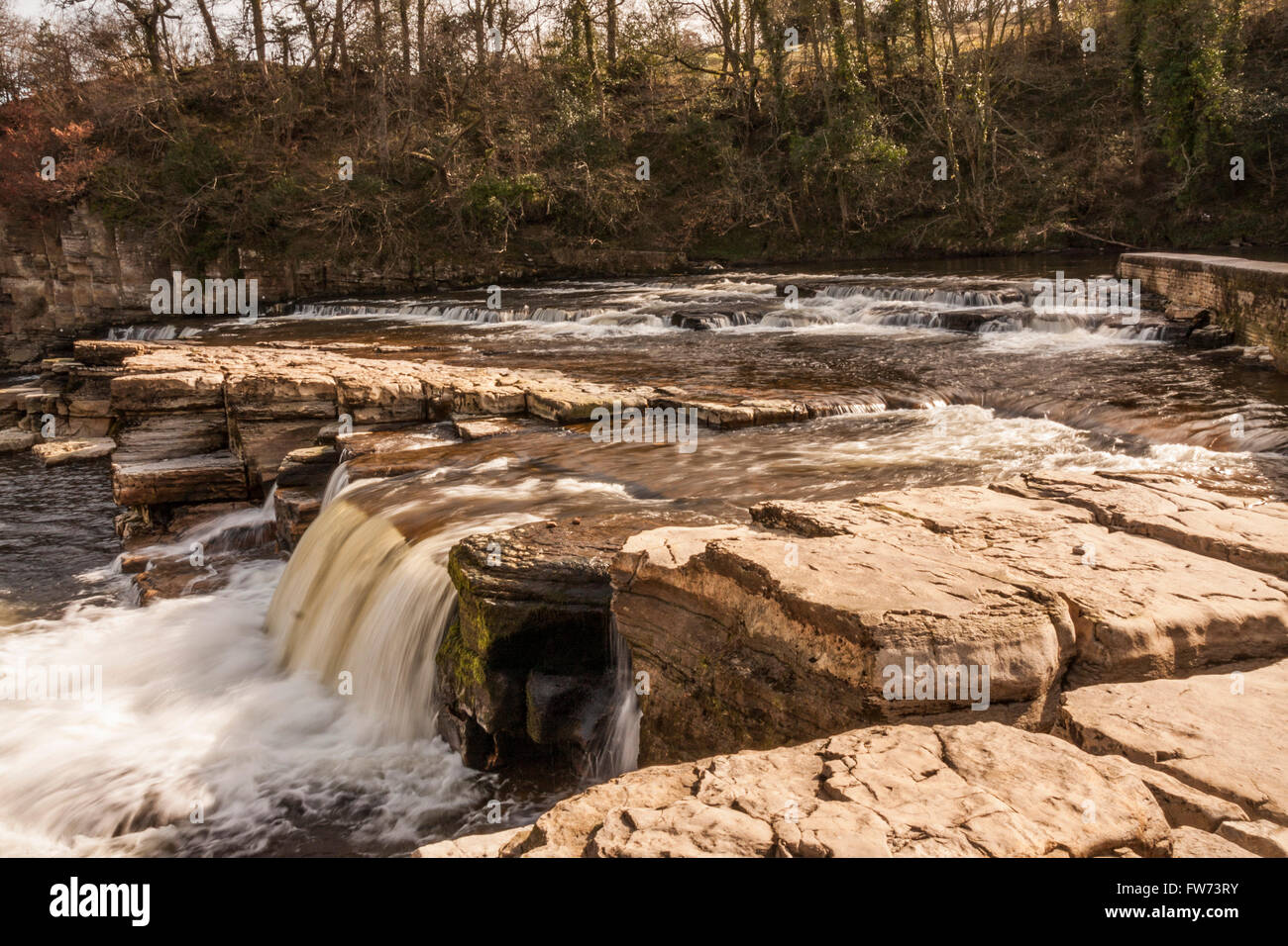 Eine malerische Aussicht auf die Wasserfälle in Richmond, North Yorkshire Stockfoto