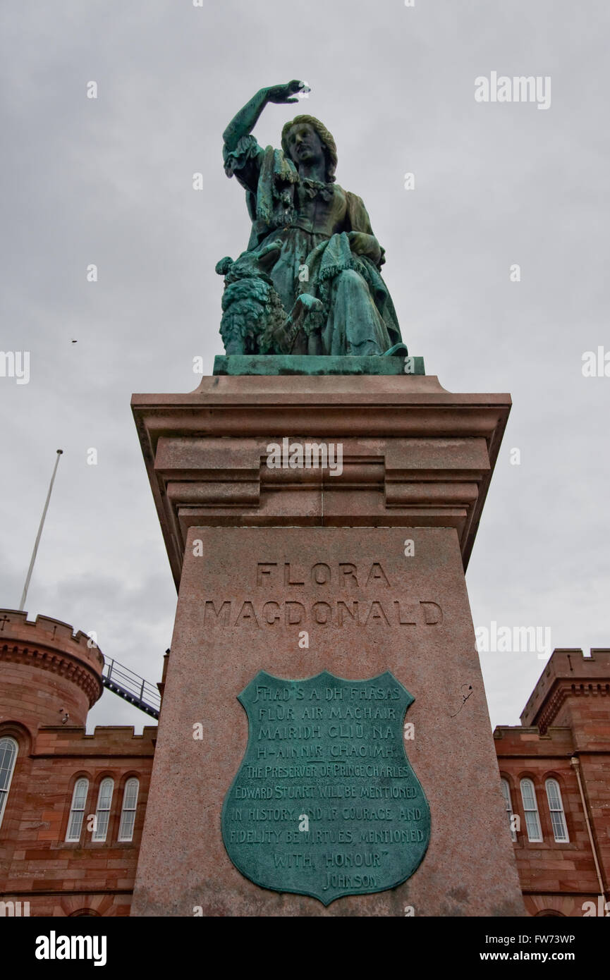 Statue von Flora MacDonald in Inverness Stockfoto