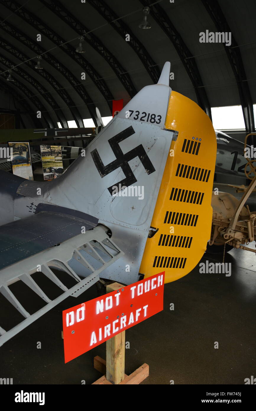 Nahaufnahme von der Rute Insignia auf ein WWII deutsche Focke Wulf 190 in der Military Aviation Museum in Virginia Beach. Stockfoto