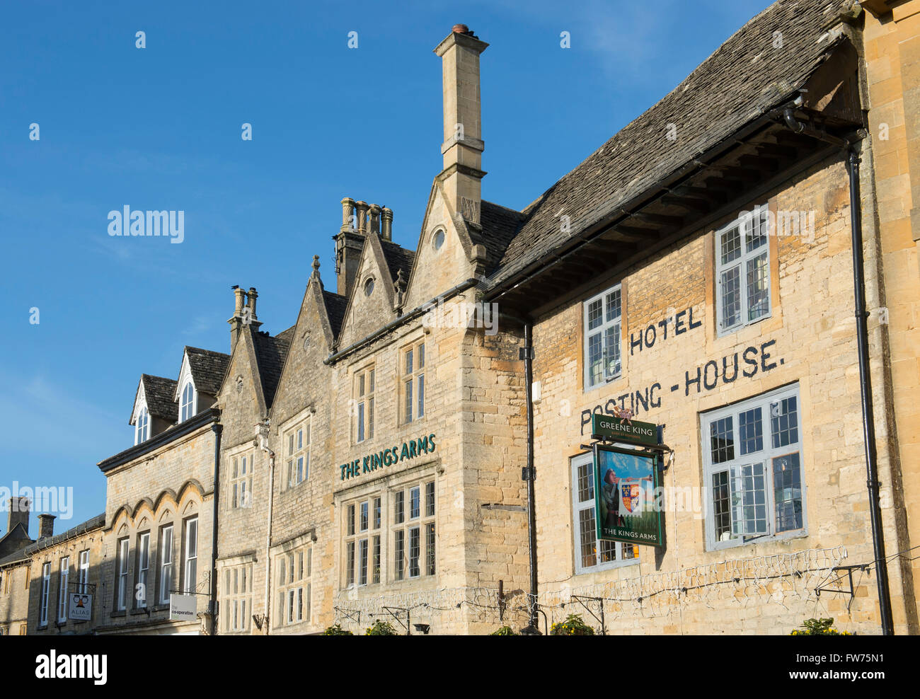 Das Kings Arms / Haushotel Buchung, verstauen auf die würde, Gloucestershire, Cotswolds, England Stockfoto