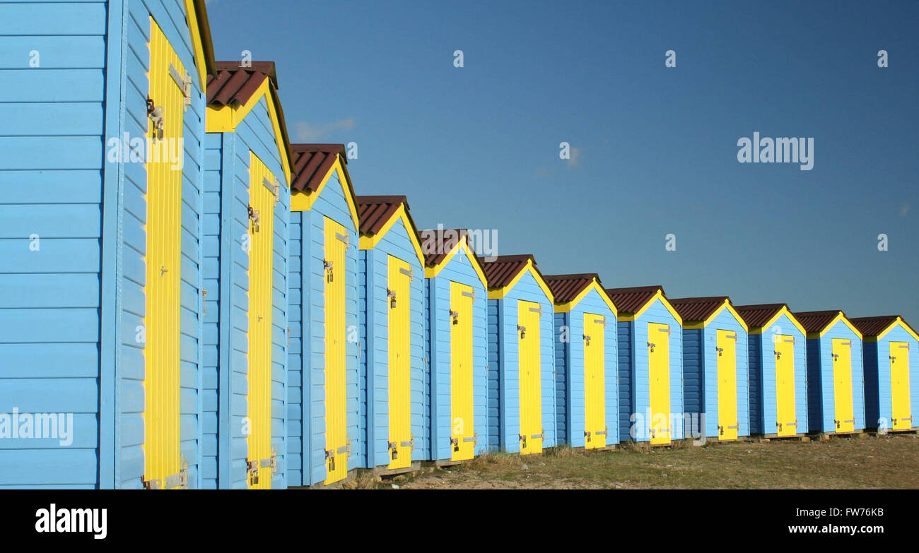 Hütten am Meer Stockfoto