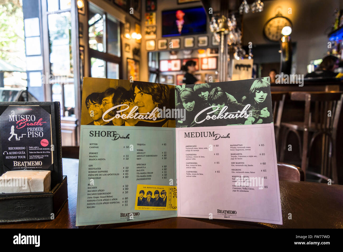Beatmemo Pub, gewidmet der Beatles, Rosario, Santa Fe, Argentinien Stockfoto