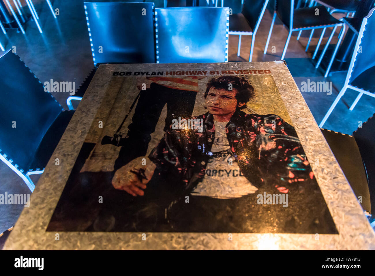 Bob Dylan-Tabelle, Arts Centre, Centro de Expresiones Contemporáneas, Rosario, Santa Fe, Argentinien Stockfoto