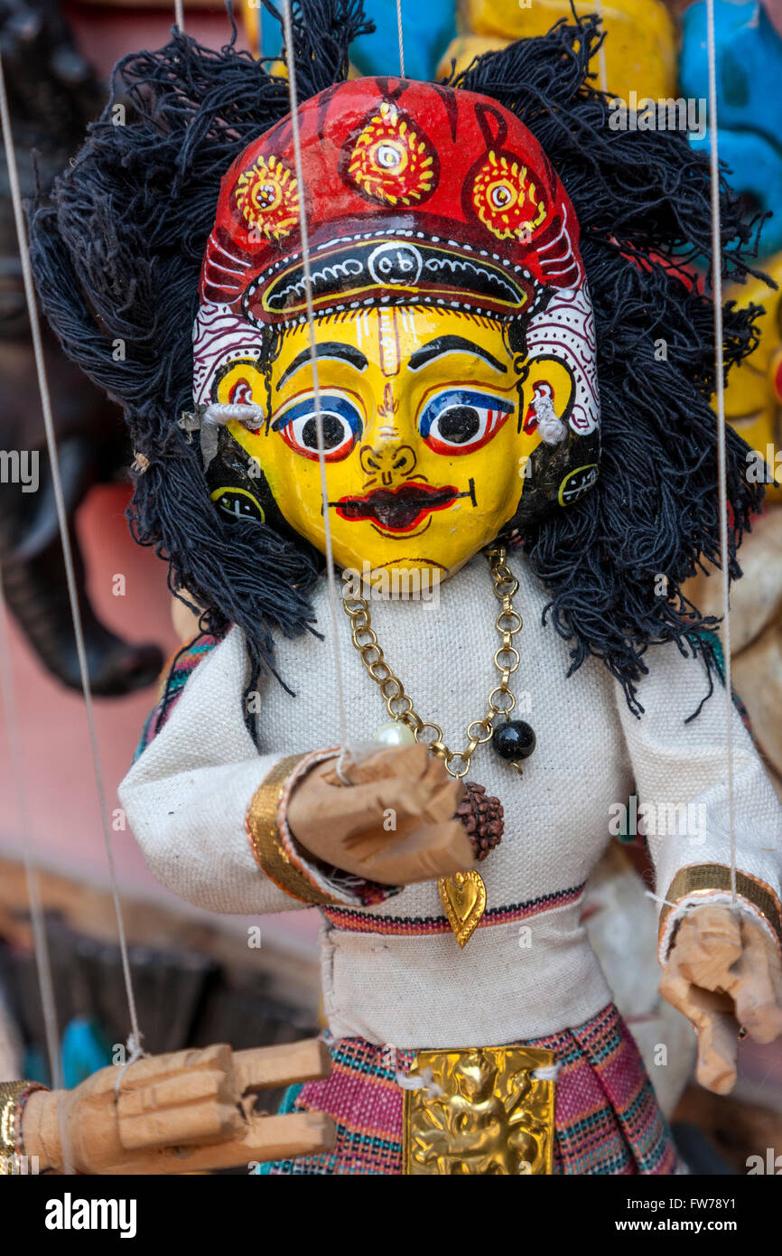 Bhaktapur, Nepal.  Hindugott Kali als eine Marionette. Stockfoto