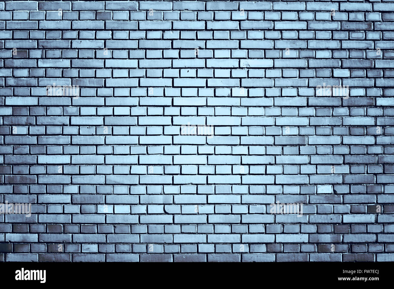 blaue verwitterte Ziegel Wand Hintergrund Stockfoto
