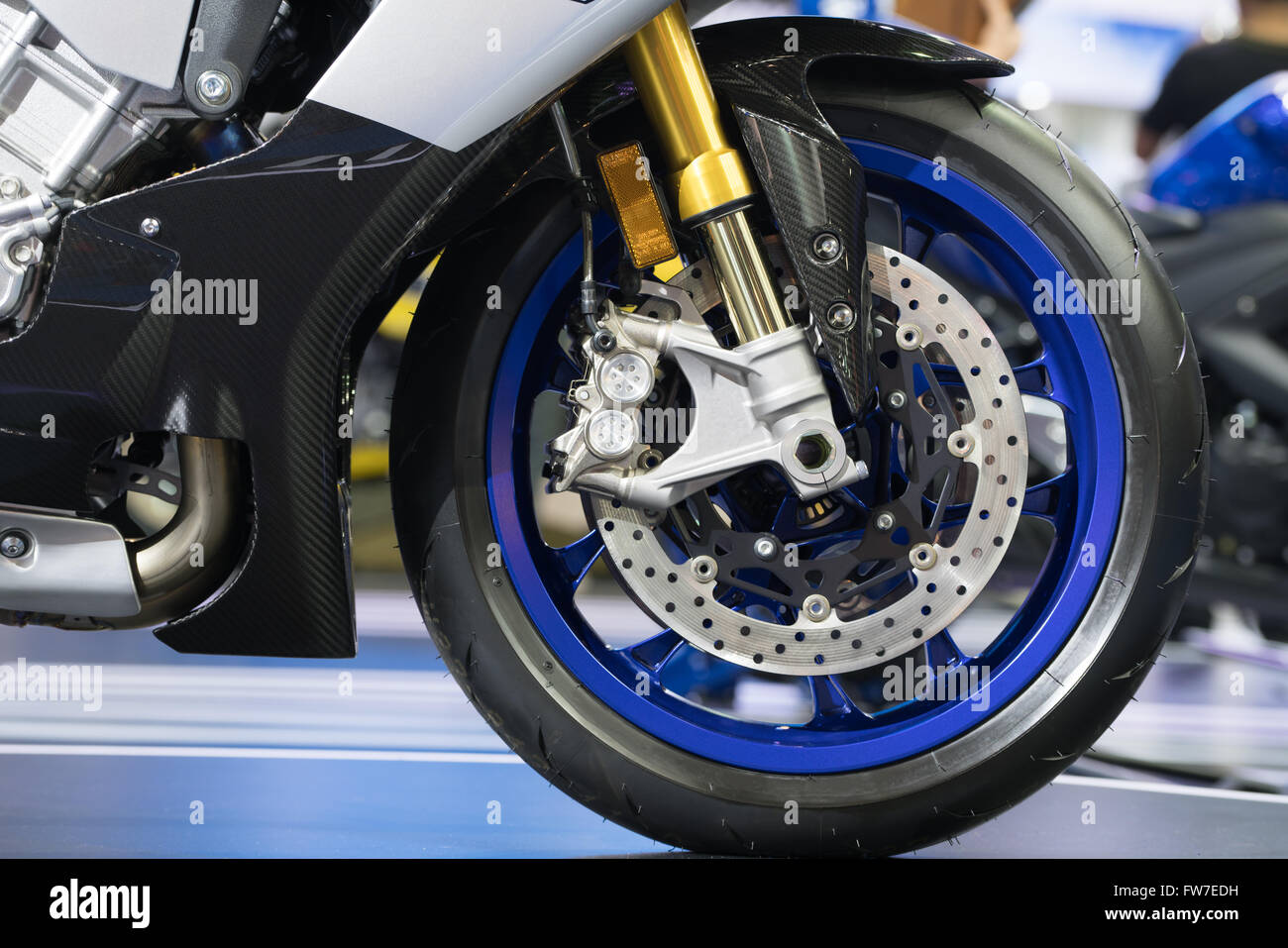 Der modernen Motorrad Vorderrad Scheibenbremse Stockfoto