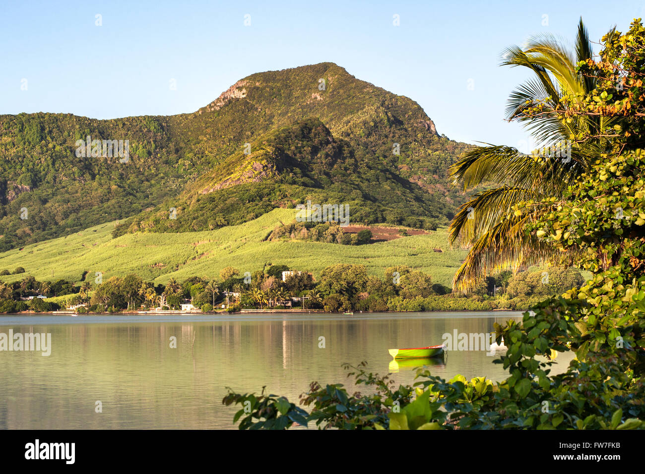 Ostküste-Landschaft auf der Insel Mauritius. Stockfoto