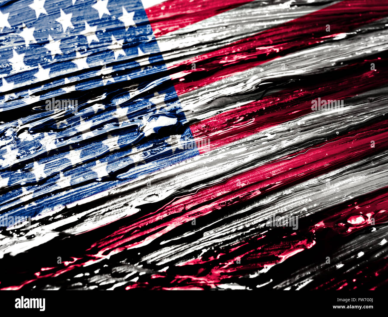 bemalte Usa-Flagge Stockfoto