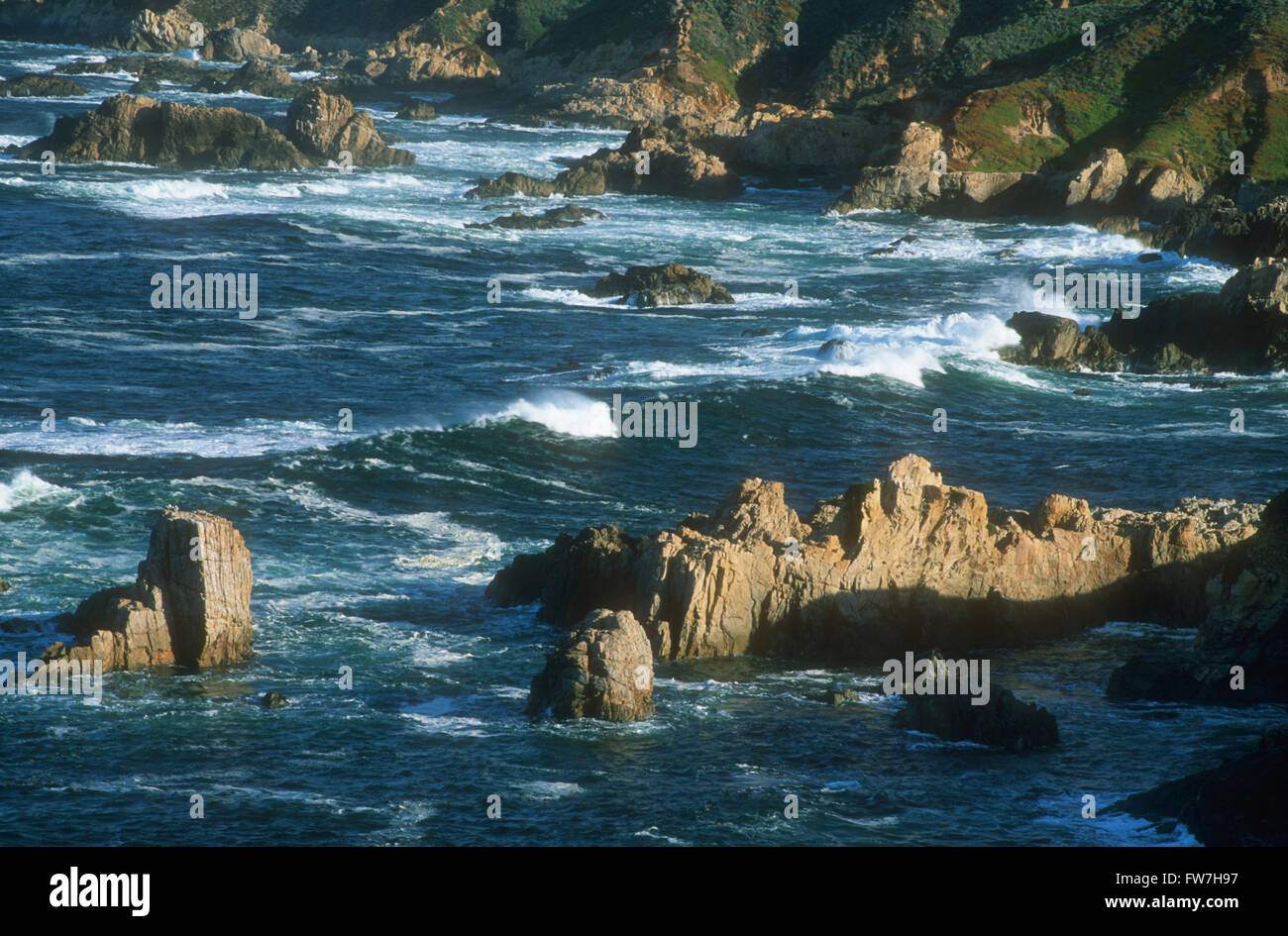 Felsenküste, Monterey, Kalifornien, Vereinigte Staaten von Amerika Stockfoto