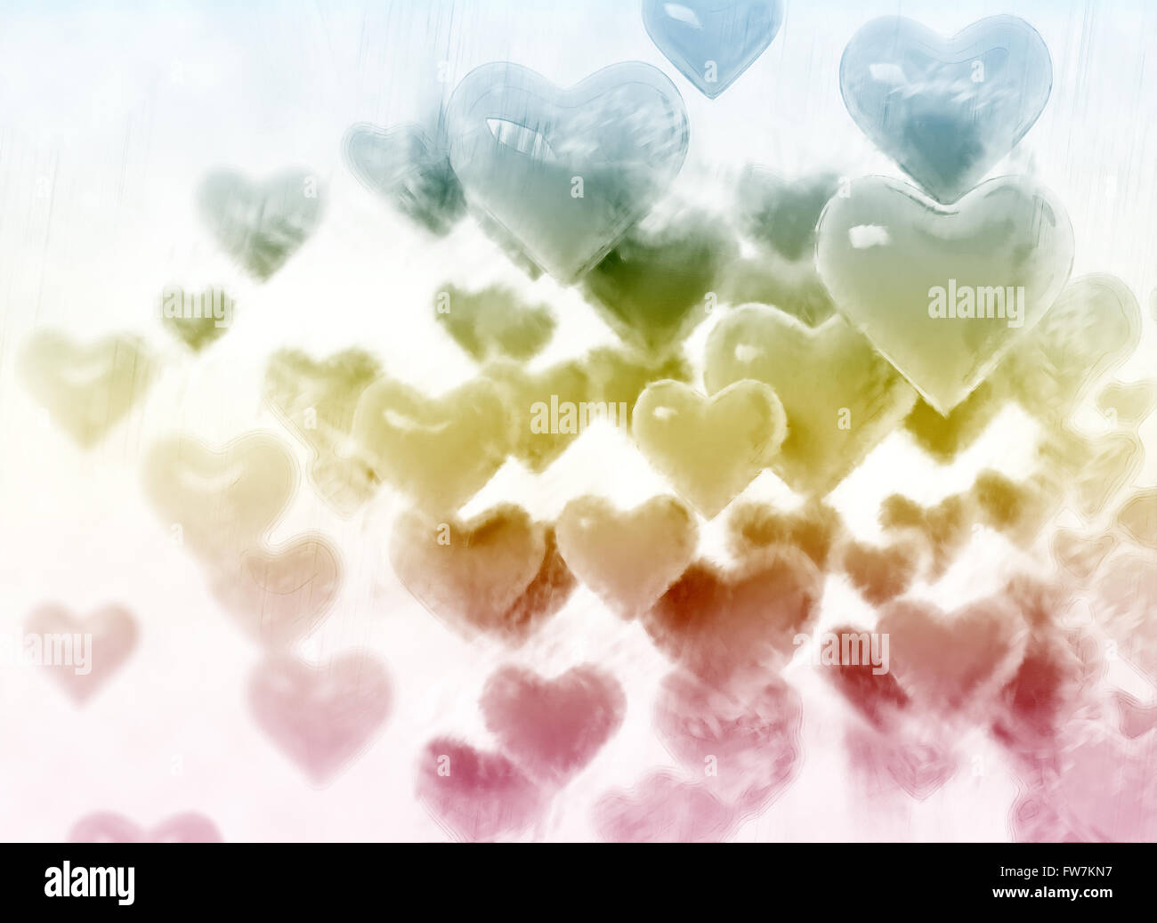 Abstrakte Herzen digitale Malerei Stockfoto