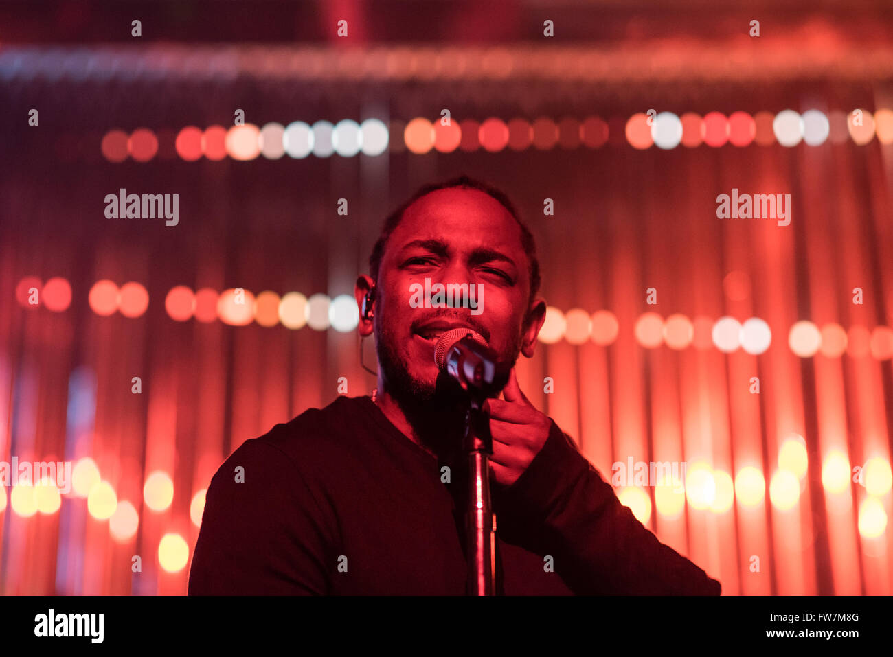 Rapper Kendrick Lamar führt auf die Riviera Theater Konzert am 5. November 2015 in Chicago, Illinois. Stockfoto