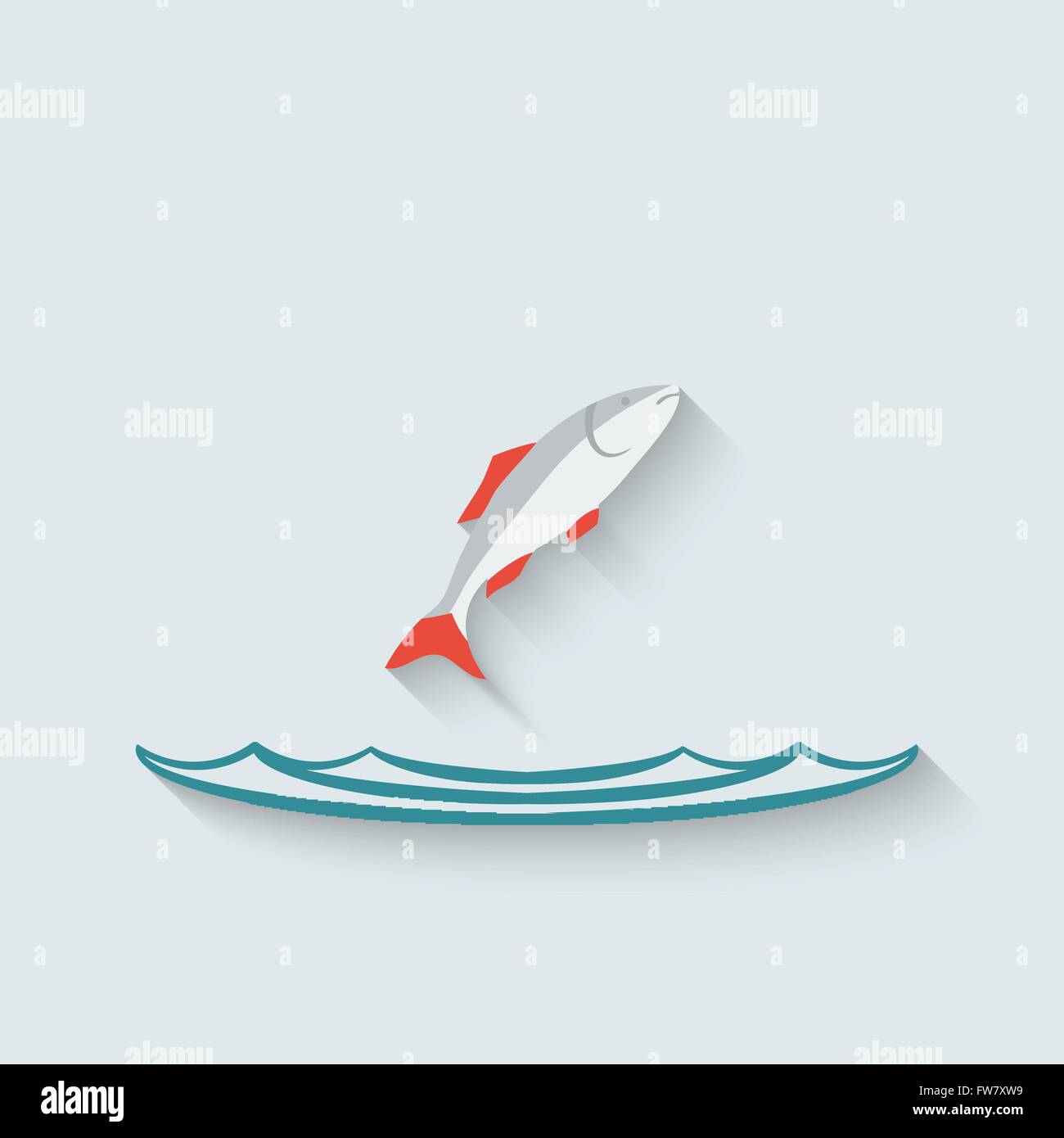 Fische über Wasser Hintergrund - Vektor-Illustration. EPS 10 Stock Vektor