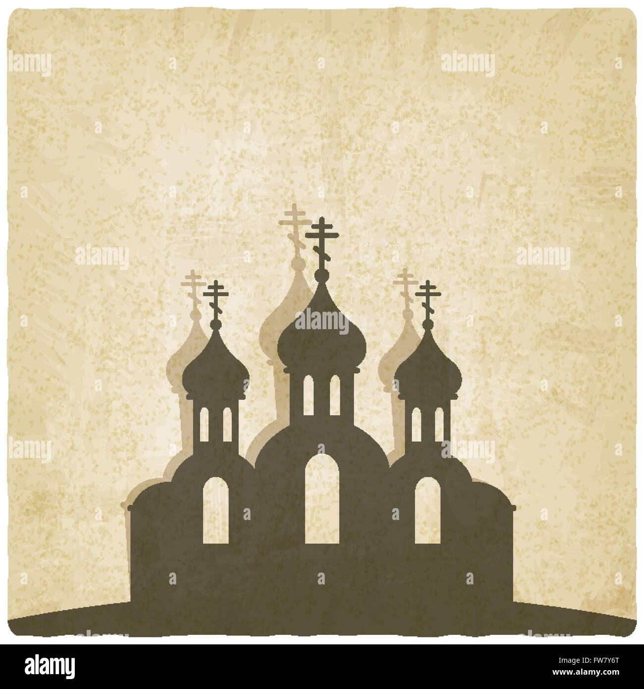 Orthodoxe Kirche alten Hintergrund - Vektor-Illustration. EPS 10 Stock Vektor