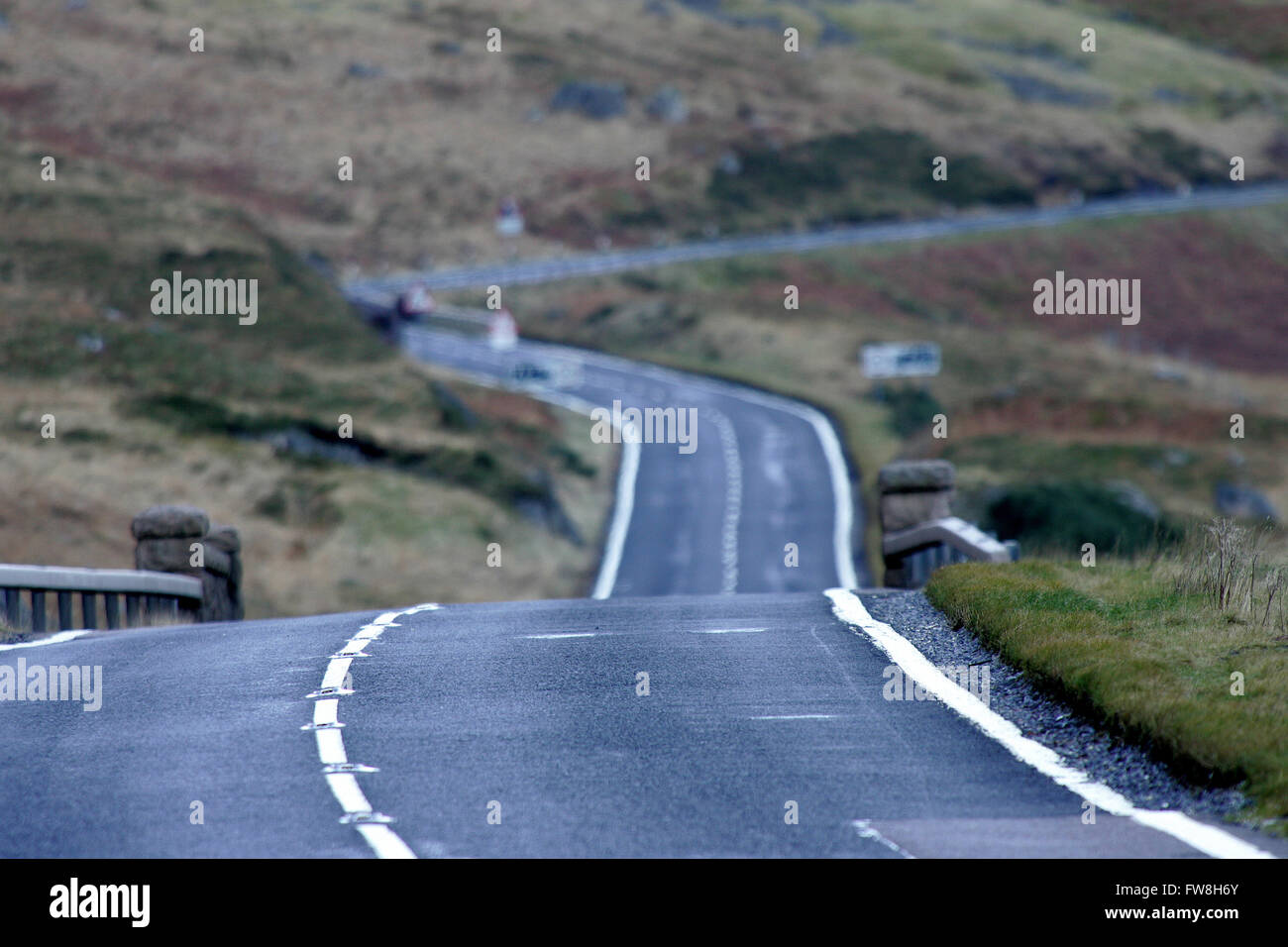 Remote-Straße Rannoch Moor-Schottland Stockfoto