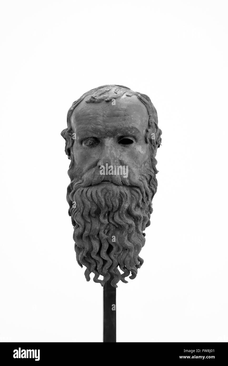 Der Leiter des Philosophen, archäologisches Museum der Magna Grecia, Reggio calabria, Italien Stockfoto