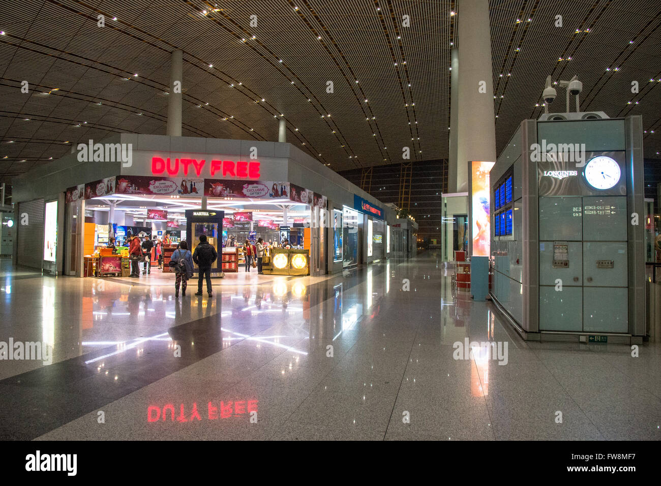 Duty free Shop am Flughafen von Peking in china Stockfoto