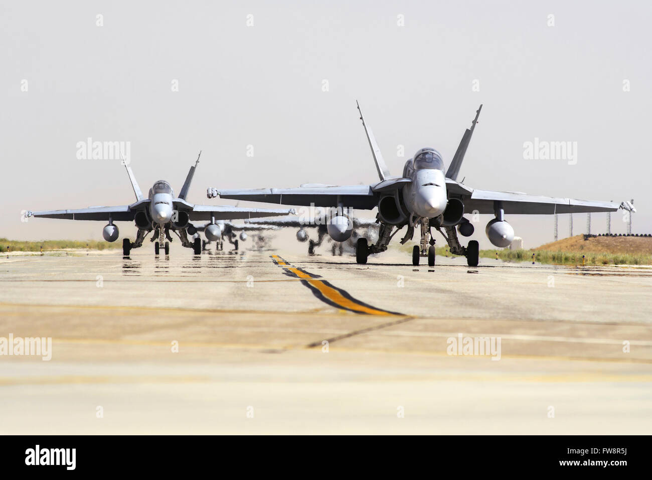 Spanische Luftwaffe EF - 18M Hornissen Teilnahme an der internationalen Übung anatolischer Adler 2014-2 in Konya, Türkei. Stockfoto