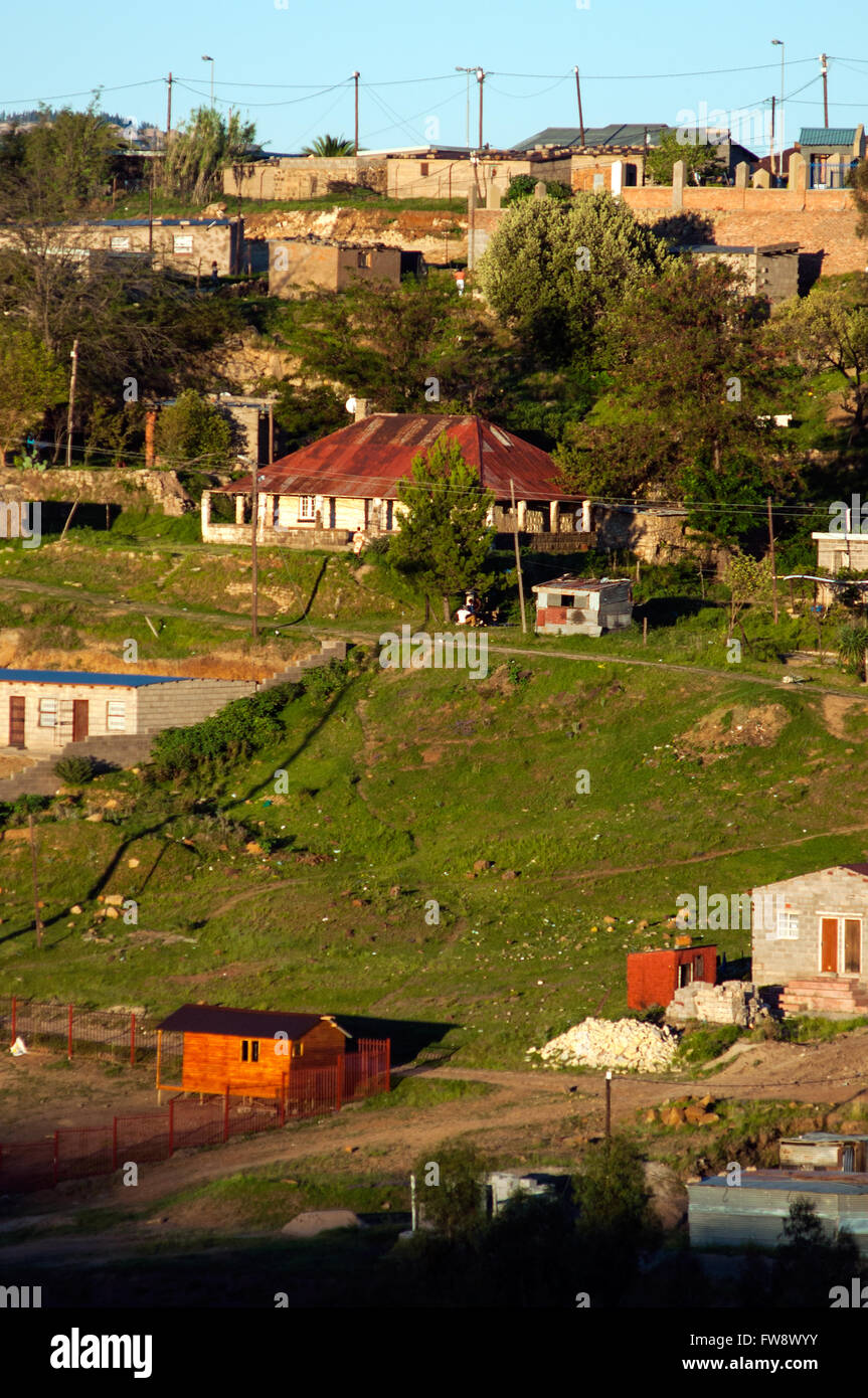 Ansicht des Gehäuses in Sea Point Bezirk von Moshoeshoe Road, CBD, Maseru, Lesotho Stockfoto