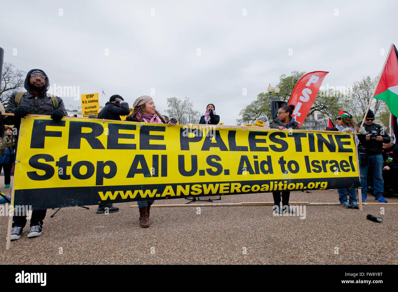 Sonntag, 20. März 2016, Washington, DC USA: Anti-israelische Demonstranten Kundgebung vor dem weißen Haus gegen AIPAC - USA Stockfoto