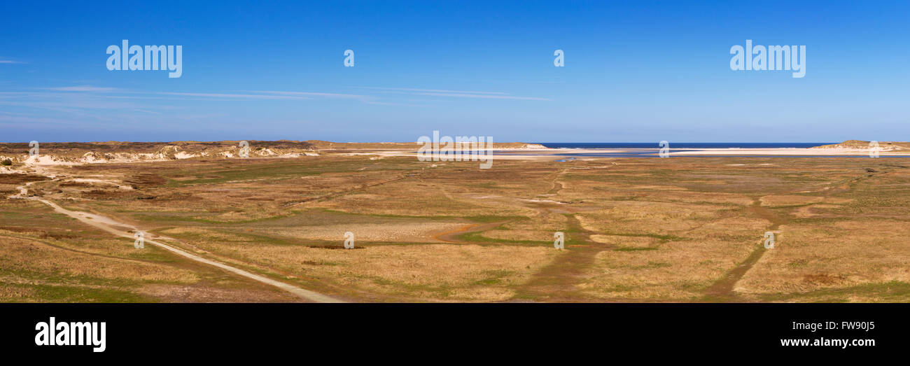 Das Slufter Tal auf der Insel Texel in den Niederlanden an einem hellen, sonnigen Tag. Stockfoto