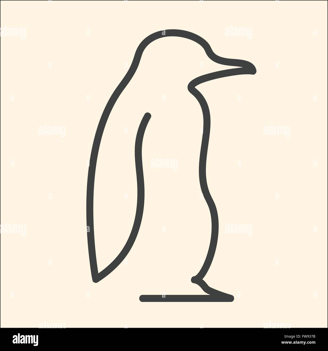 Eine Zeile-Pinguin-Vektor-illustration Stock Vektor