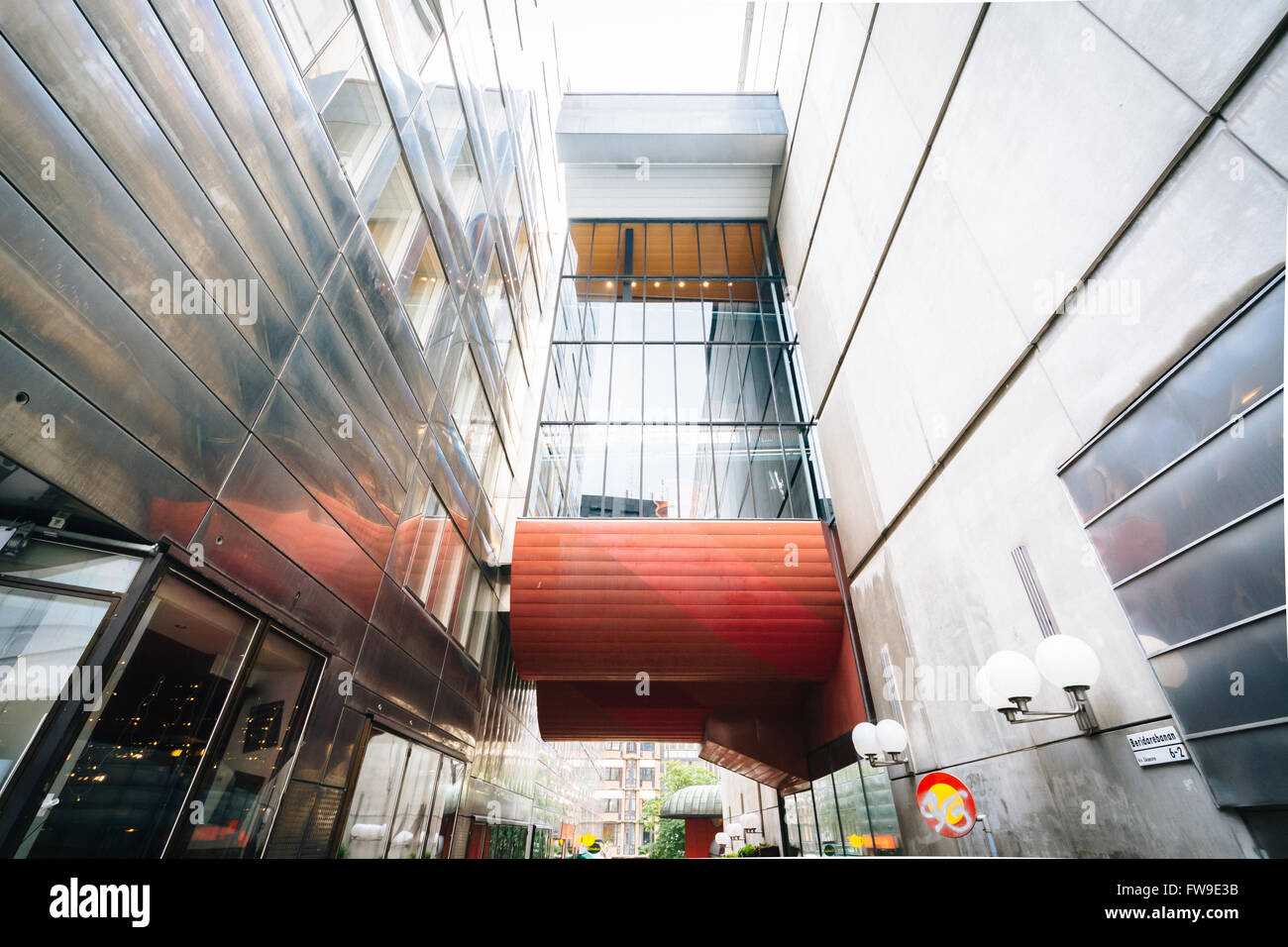 Modernes Gebäude in Norrmalm, Stockholm, Schweden. Stockfoto