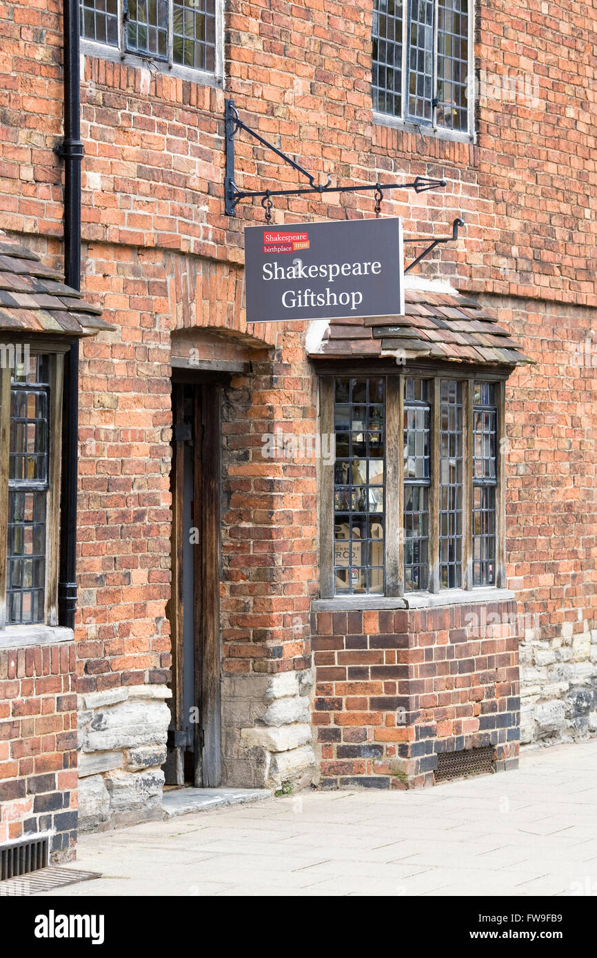 Shakespeare Souvenirladen, Stratford-upon-Avon, Warwickshire, UK Stockfoto