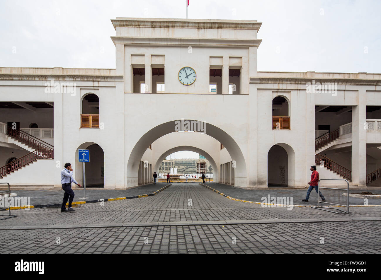 Gewölbte Tor Bab Al Bahrain, Manama, Bahrain Stockfoto