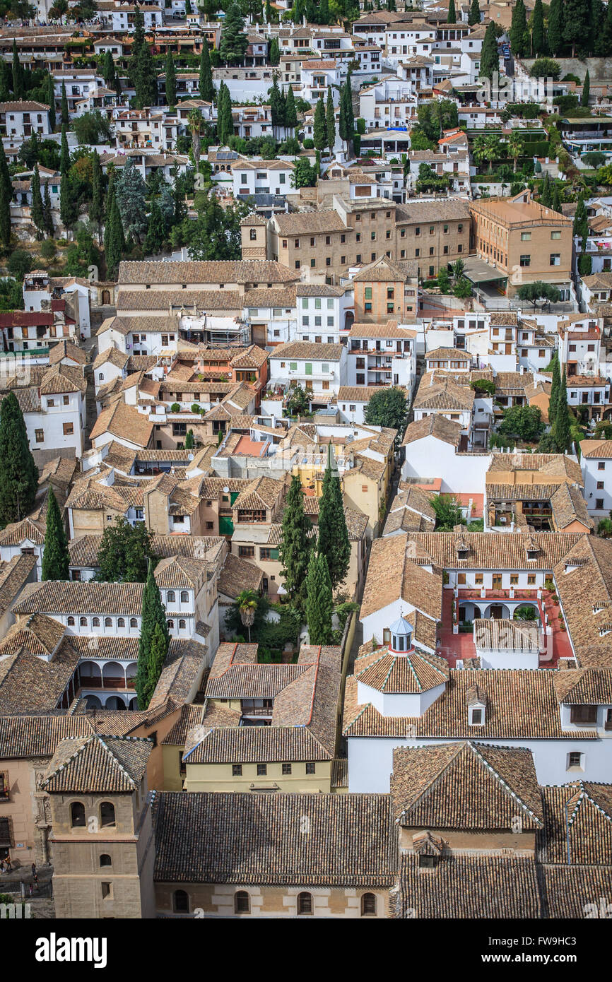 Albaicín Viertel in der Stadt Granada, Spanien Stockfoto