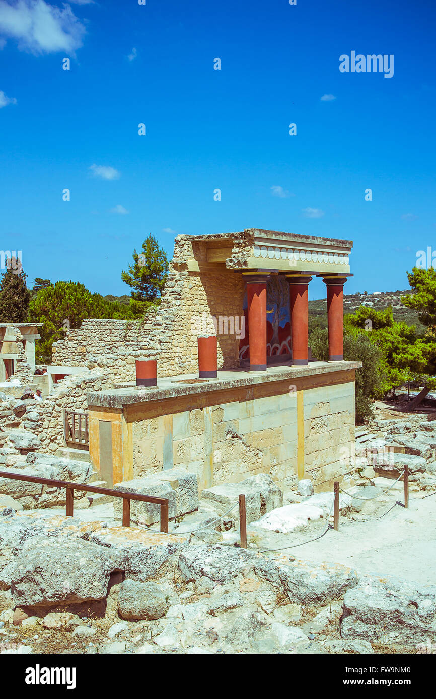 Palast von Knossos auf Kreta, Griechenland Palast von Knossos, Reisen Hintergrund Stockfoto