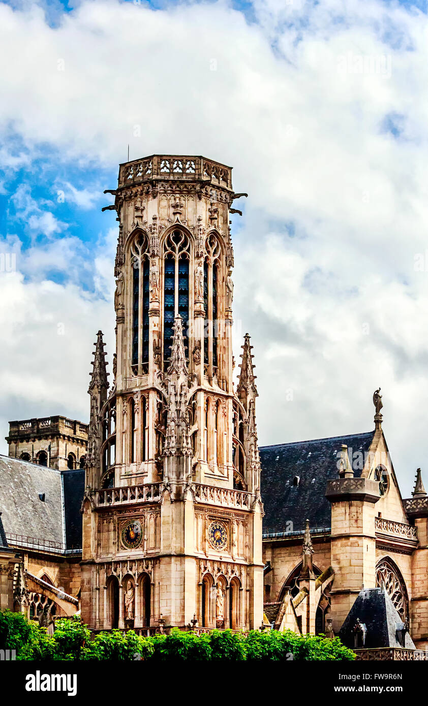 Die Kirche von Saint-Germain-Auxerrois, Place du Louvre in Paris Stockfoto