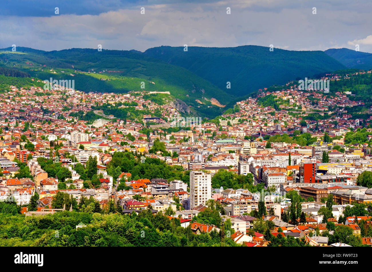 Sarajevo-Landschaft Stockfoto