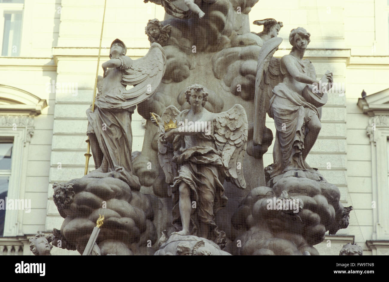 AUT, Österreich, Wien, Detail der 21m hohe barocke Pestsaeule in der Fußgängerzone Graben.   AUT, Oesterreich, Wien, Det Stockfoto