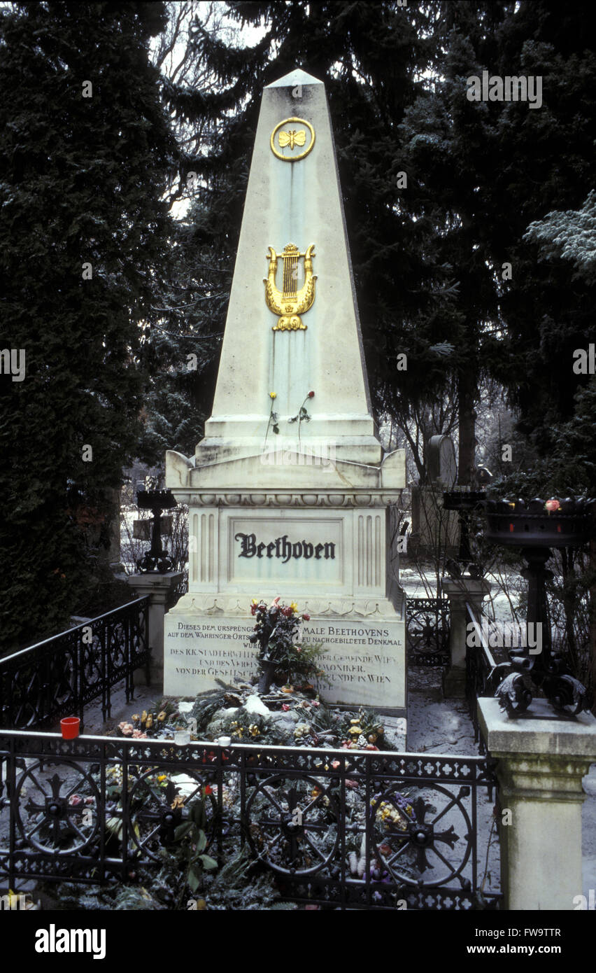 AUT, Österreich, Wien, das Grab des Komponisten Ludwig van Beethoven auf dem Zentralfriedhof.  AUT, Oesterreich, Wien, Das Grab Stockfoto