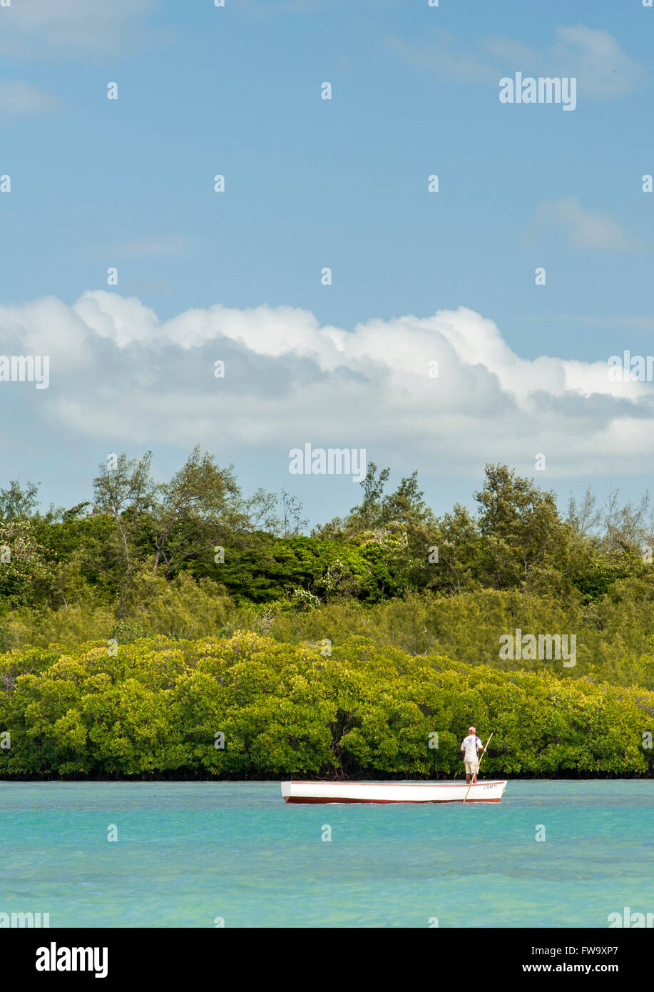 Küstenlandschaft in der Nähe von Four Seasons Hotel in Mauritius. Stockfoto