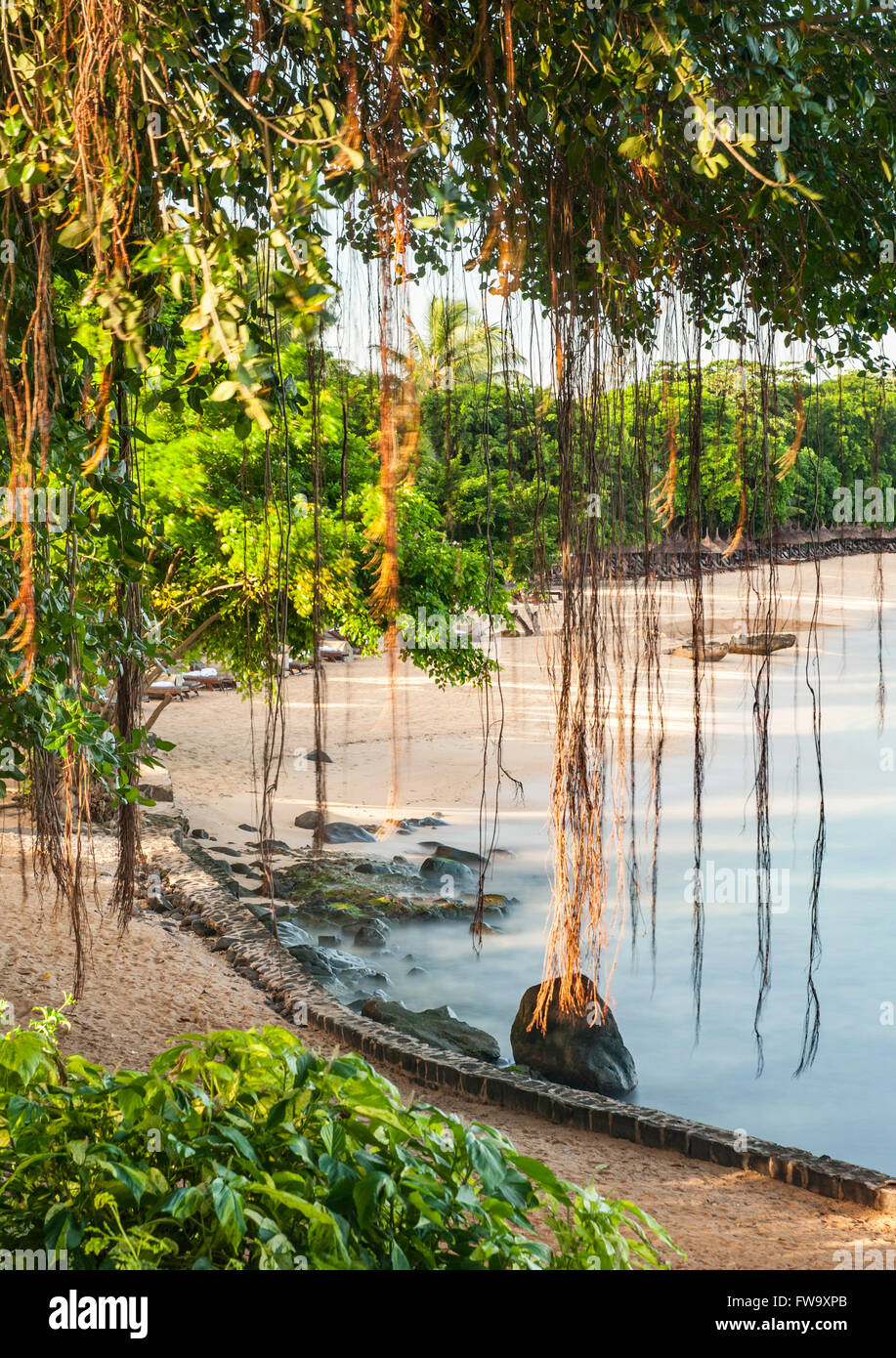 Küstenlandschaft im Maritim-Hotel in Mauritius. Stockfoto