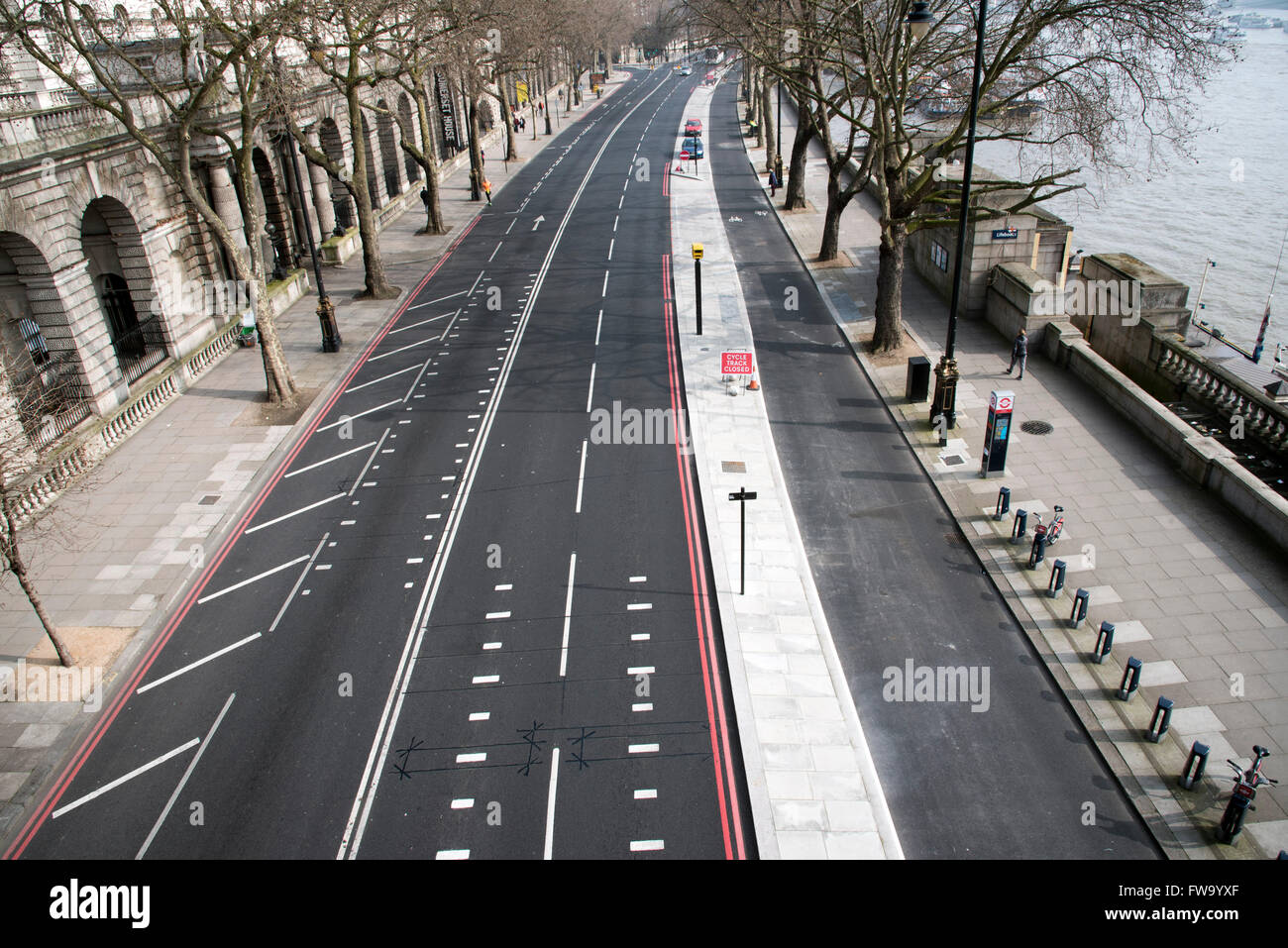 Zyklus Lane Superhighway neue Thames Embankment Stockfoto