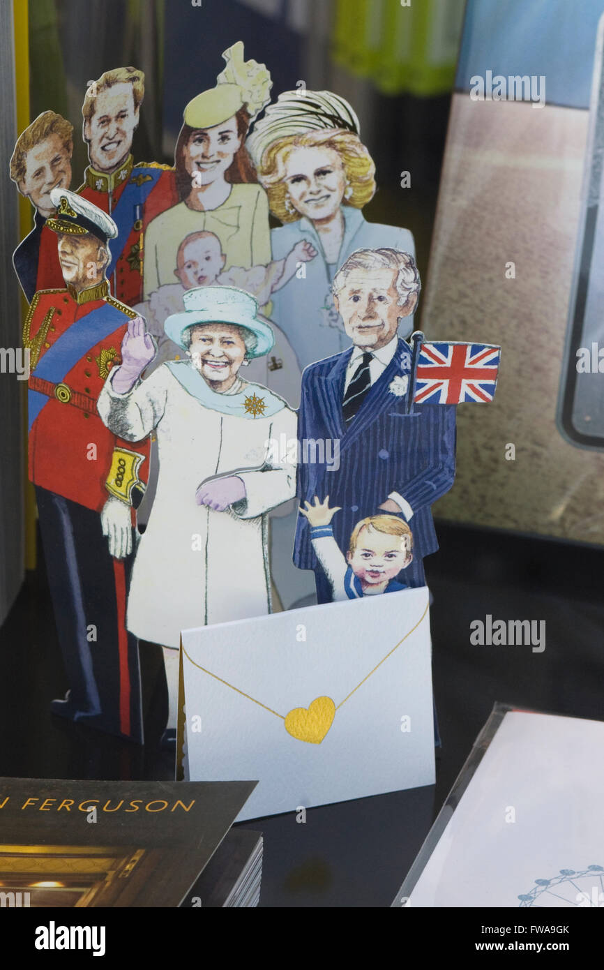 Pappe pop-up-Cut Outs der königlichen Familie Stockfoto