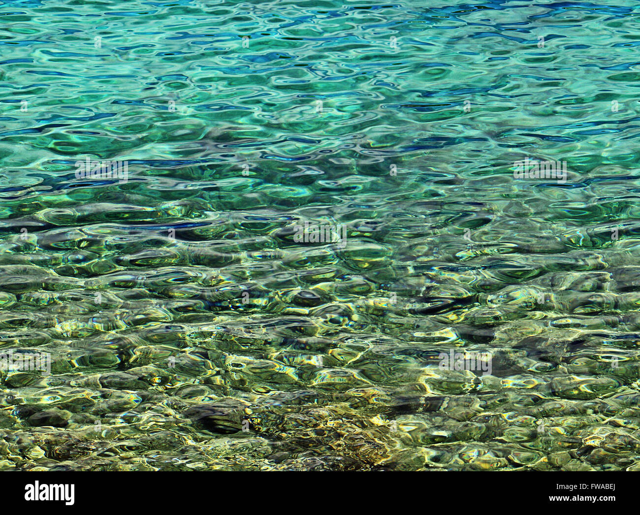 Grüne dalmatinischen Meerwasser, HD horizontale nahtlose Textur Stockfoto