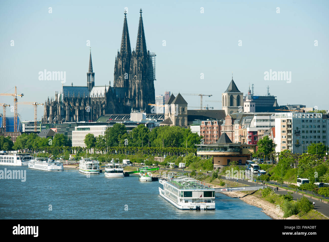 Köln, Blick von der Zoobrücke Stockfoto