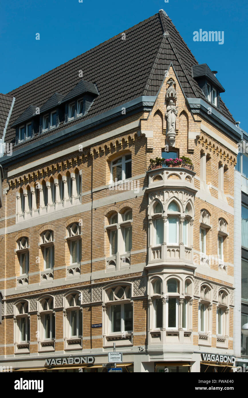 Köln, Altstadt-Nord, Breite-Str. / Sankt-Apern-Straße, Schöner Altbau Stockfoto