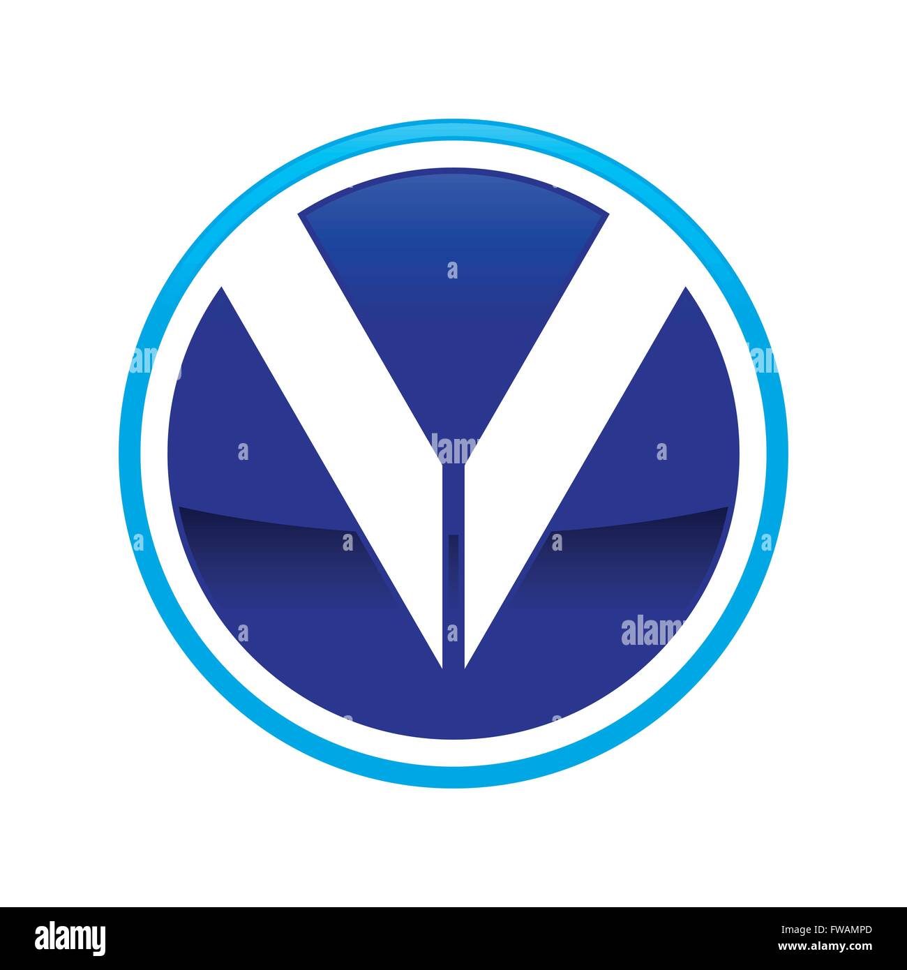 Ursprünglichen v Kreis mark Emblem Stock Vektor