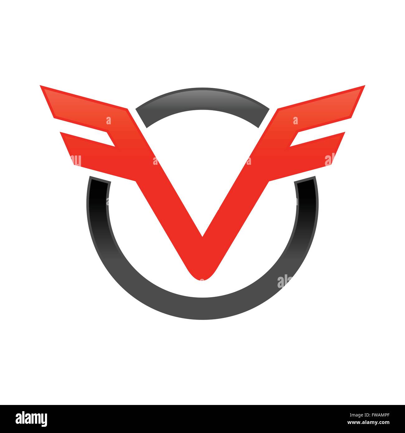 Vf initialen Aviation Kreis mark Emblem Stock Vektor