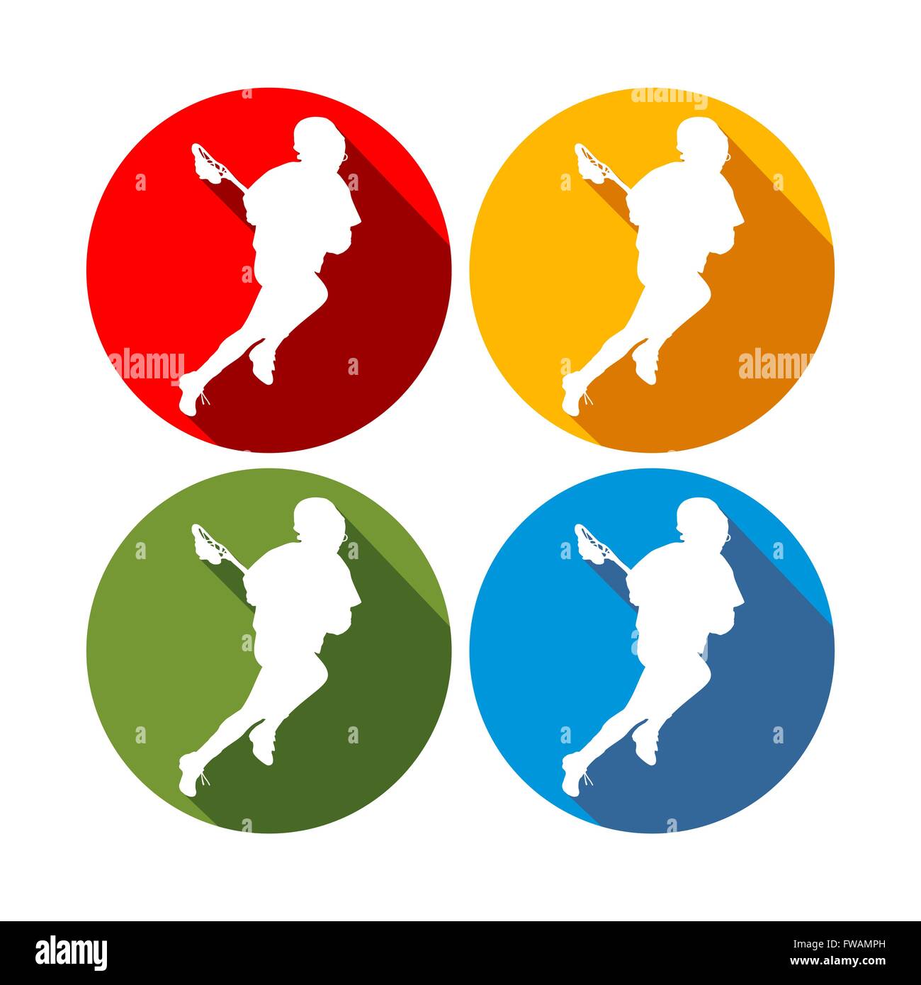 Lacrosse Spieler Symbole Stock Vektor