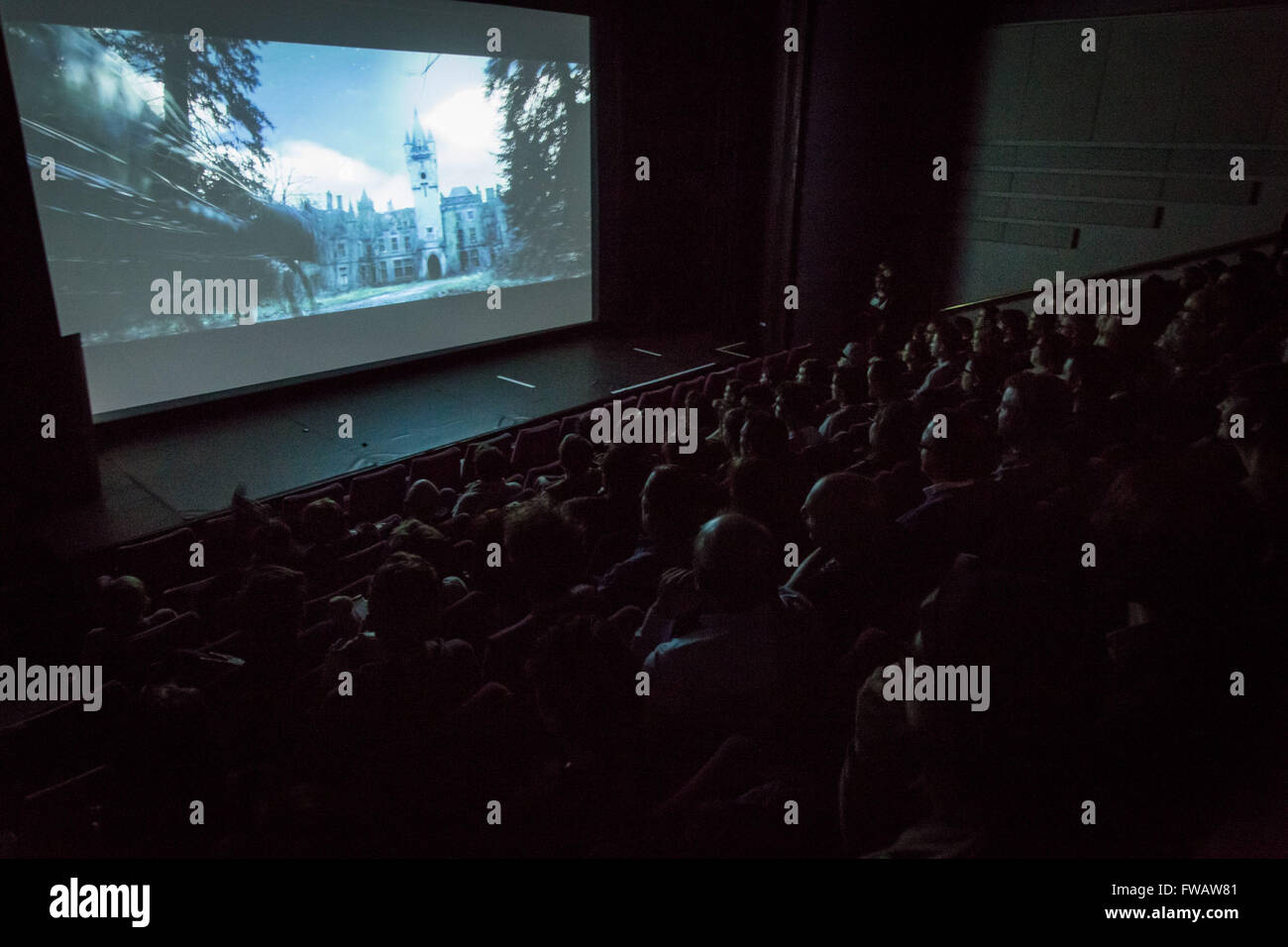 34. Brussels International Fantastic Filmfestival am Centre for Fine Arts in Brüssel, Belgien. Präsentation der neuen Web-Serie der französischen öffentlichen tv sprechen: Burkland. (Foto von Aurore Belot/Pacific Press) Stockfoto