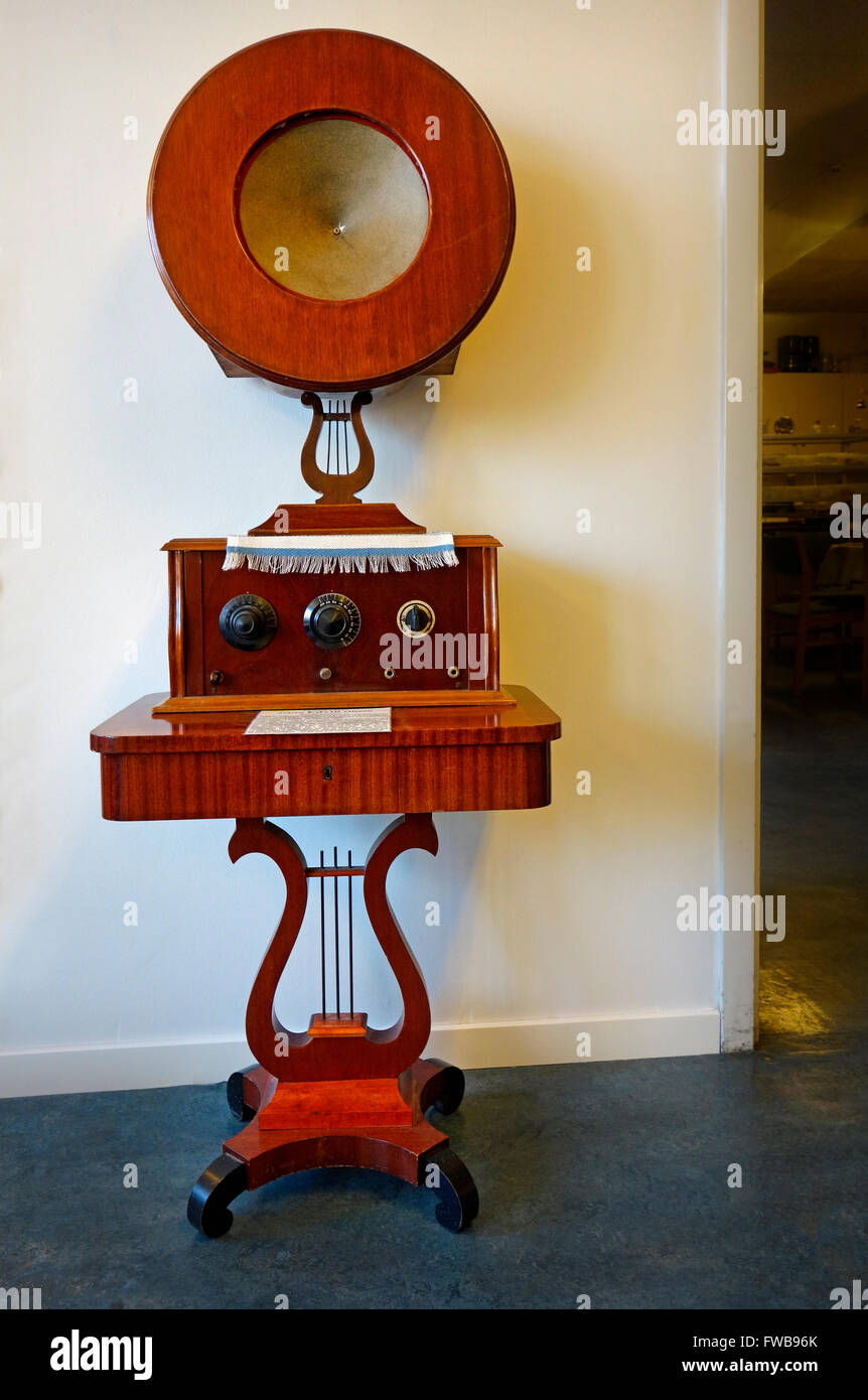 Hausgemachte 3-weit Radio Build von schwedischen Tischler Johan Edvin Olsson im Jahr 1927, die nicht sich leisten konnten, einen zu kaufen. Ausstellen einer Stockfoto