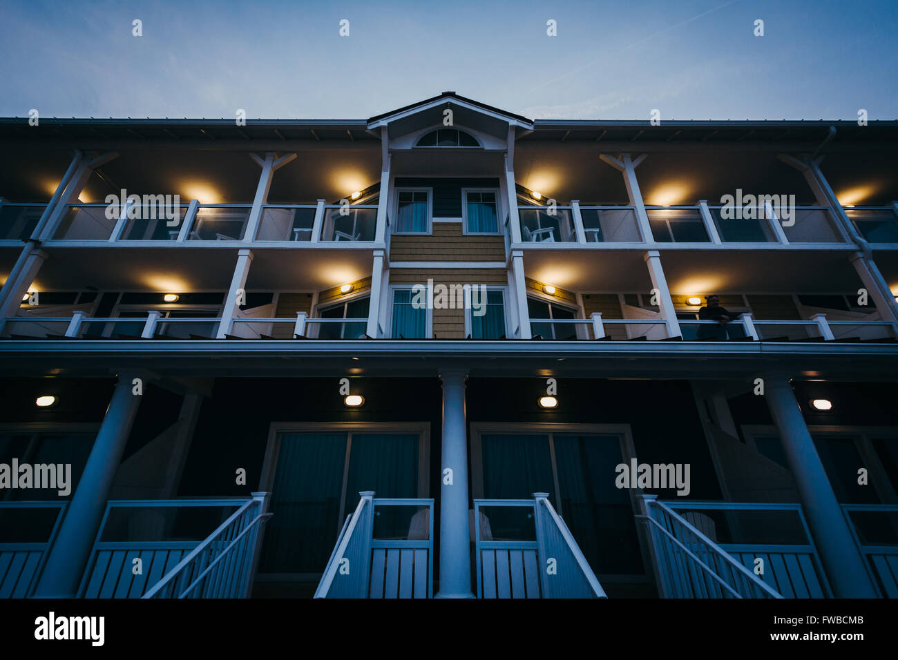 Am Strand Apartment-Gebäude in Bethany Beach, Delaware. Stockfoto