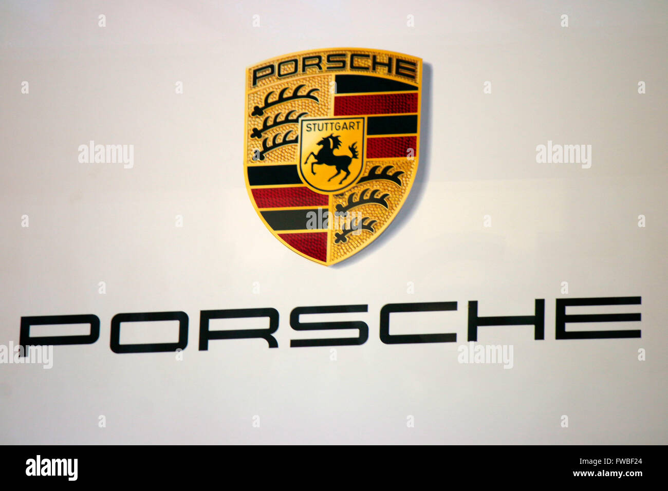 Das Logo der Marke "Porsche", Berlin. Stockfoto