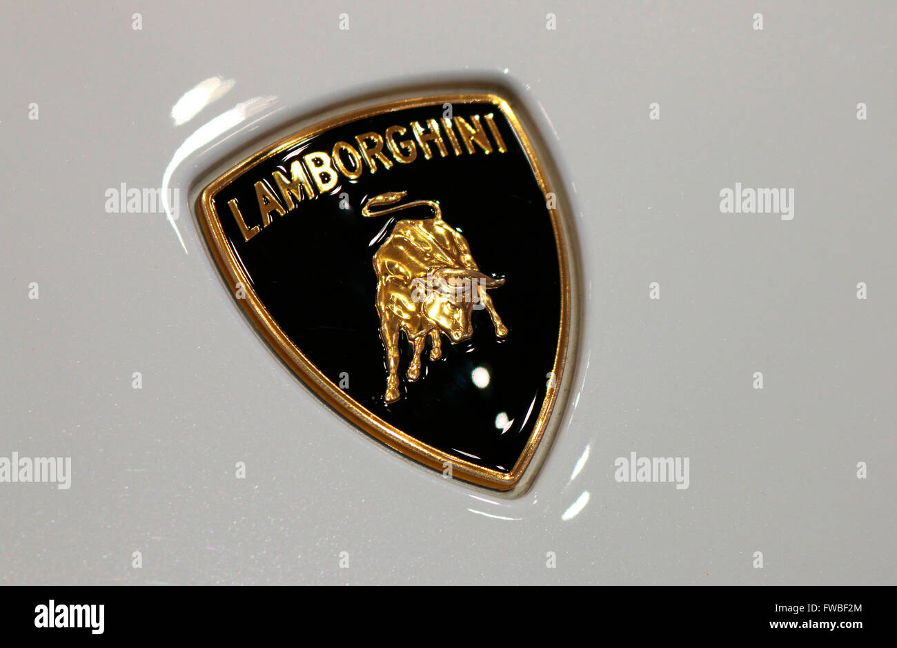 Das Logo der Marke "Lamborghini", Berlin. Stockfoto