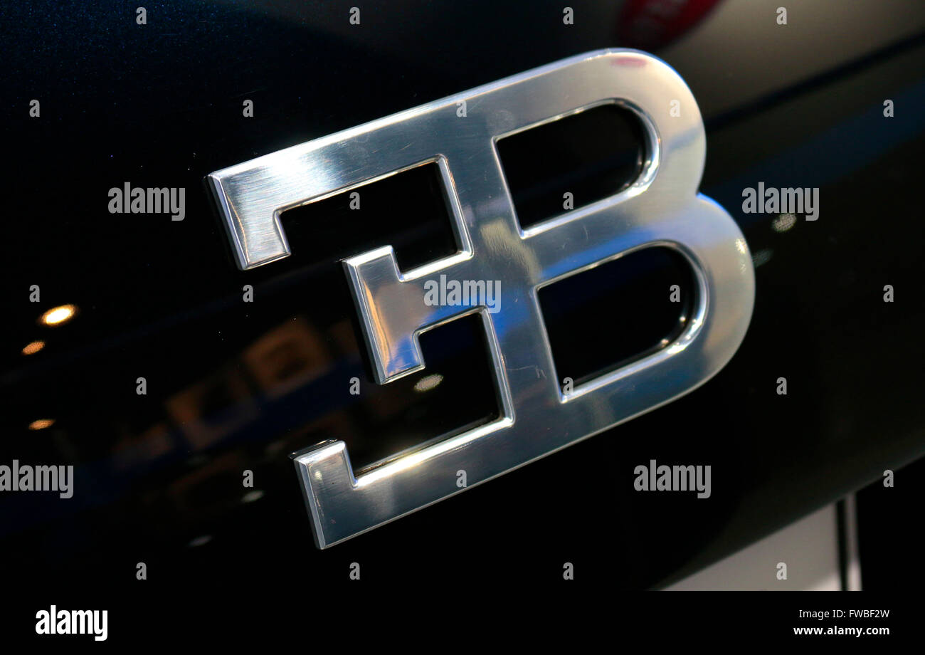 Das Logo der Marke "Bugatti", Berlin. Stockfoto